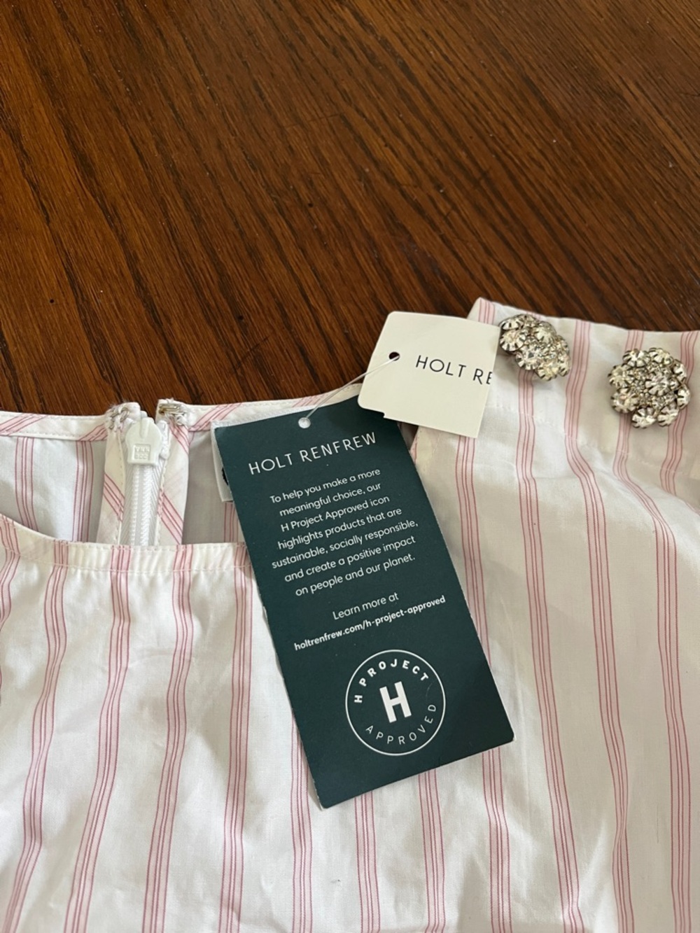 Ganni Pale Pink and White Striped Long Sleeve Dress - Picture 2 of 3